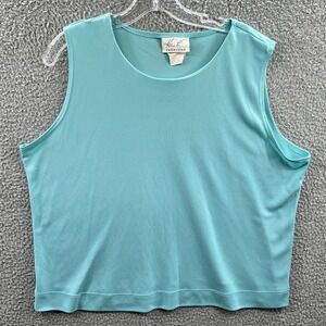 Women Minimalist Tank Top XL Stretch Knit Capsule Layering Everyday Basic Shell